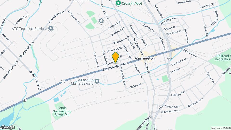 166 W Washington Ave Map and Location Details