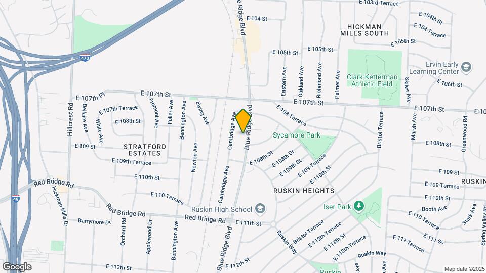 10728 Blue Ridge Blvd Map and Location Details