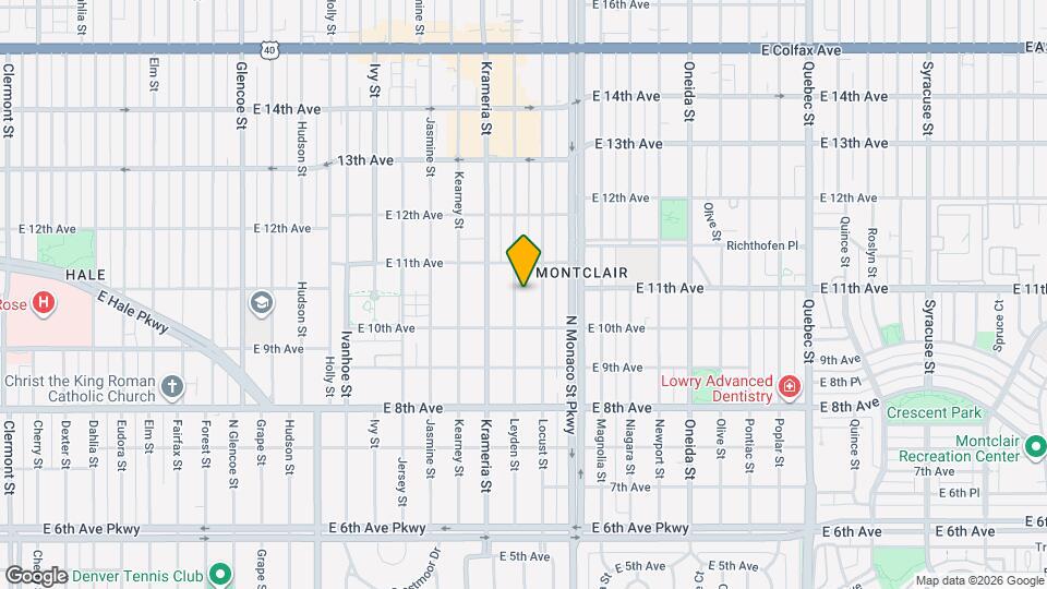 1054 Leyden St Map and Location Details