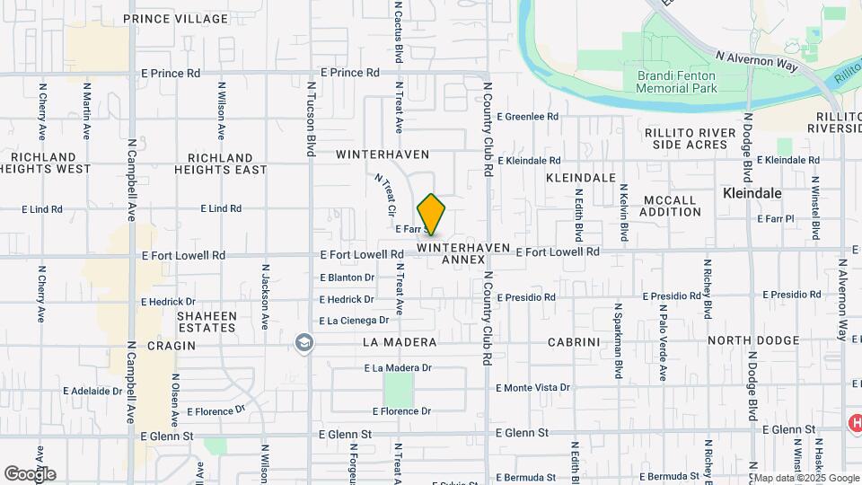 2825 E Fort Lowell Rd Map and Location Details