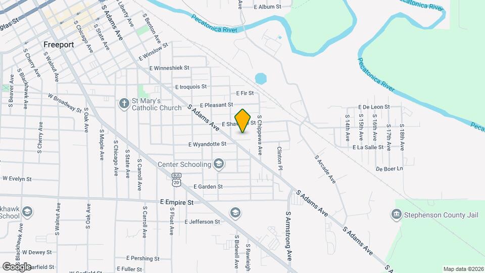 820 E Wyandotte St Map and Location Details