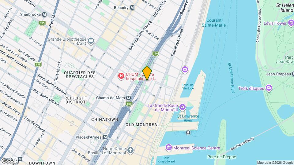 450 Saint-Antoine Rue E Map and Location Details