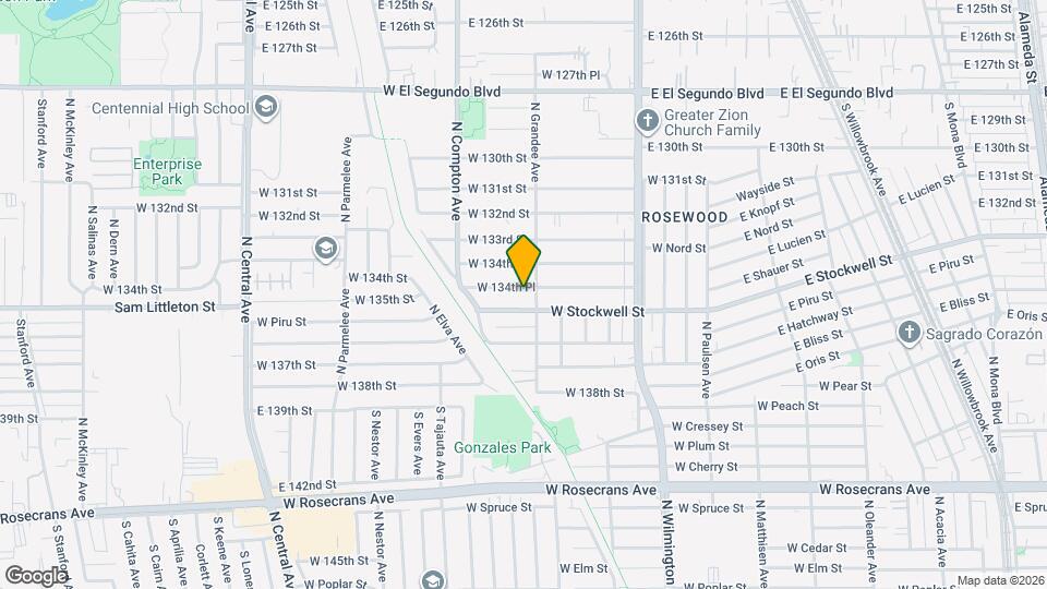1008 W 134th Pl Map and Location Details