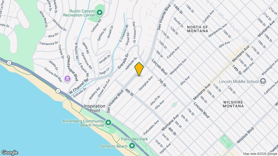 516 San Vicente Blvd, Unit # 208 Map and Location Details