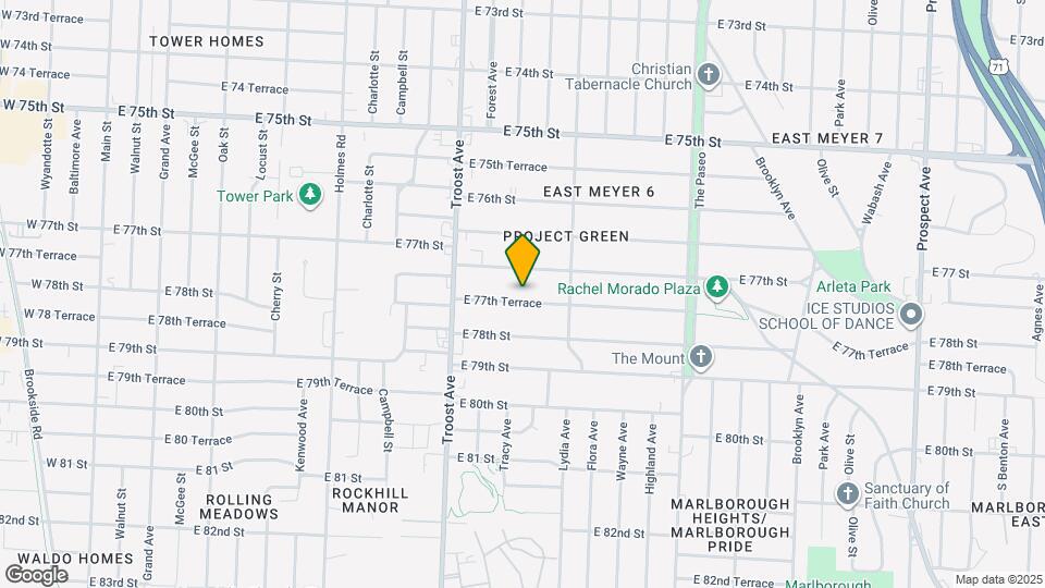 1160 E 77th Terrace Mapa y Detalles de la Ubicación