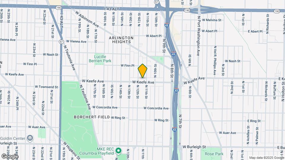 1116 W Keefe Ave Map and Location Details