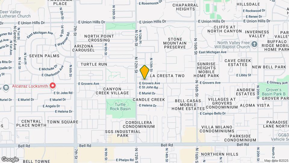 1232 E Grovers Ave Map and Location Details