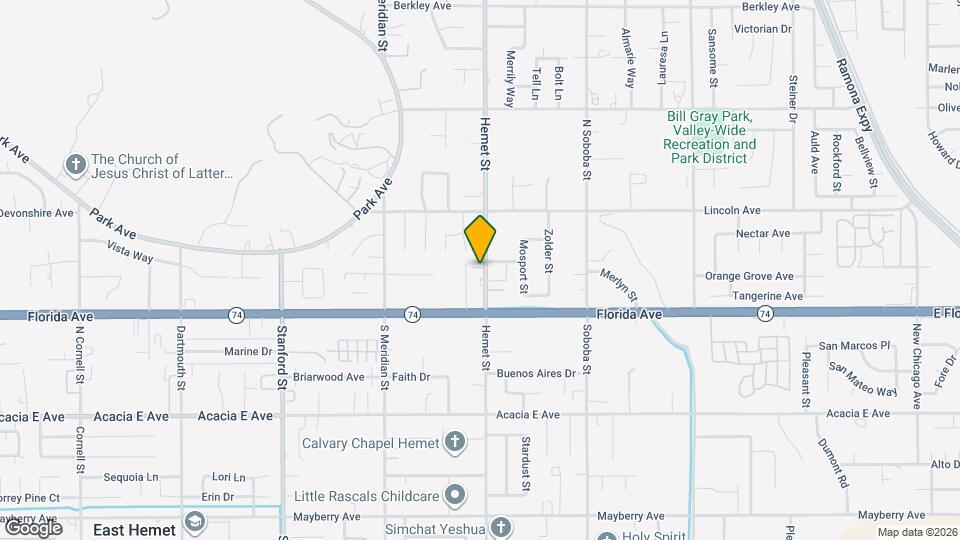 189 N Hemet St Map and Location Details