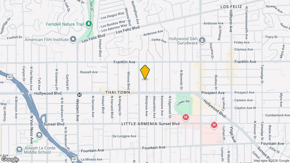 1745 Mariposa Ave Map and Location Details