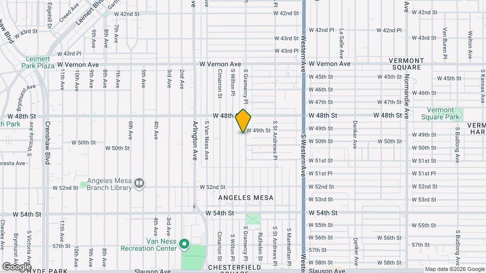 4909 S Gramercy Pl, Unit 4909 Map and Location Details