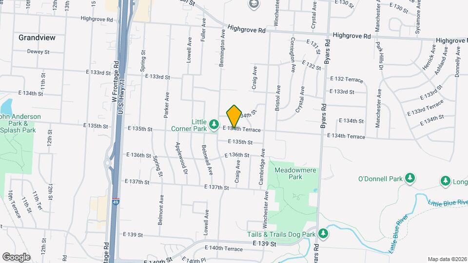 6617 E 134th Terrace Map and Location Details