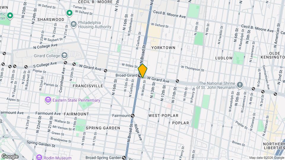 925 N Broad St Map and Location Details
