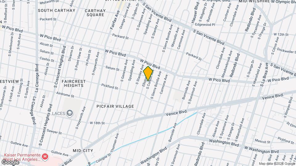 1521 S Curson Ave Map and Location Details