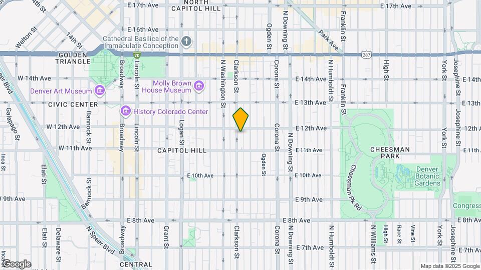 1154 N Clarkson St Map and Location Details