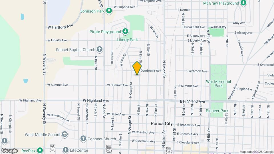 822 N Elm St Map and Location Details