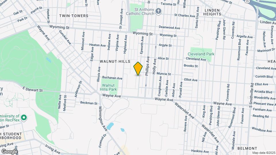 1323 Epworth Ave Map and Location Details