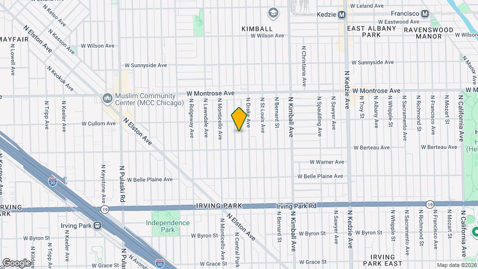 4233 N Central Park Ave Map and Location Details