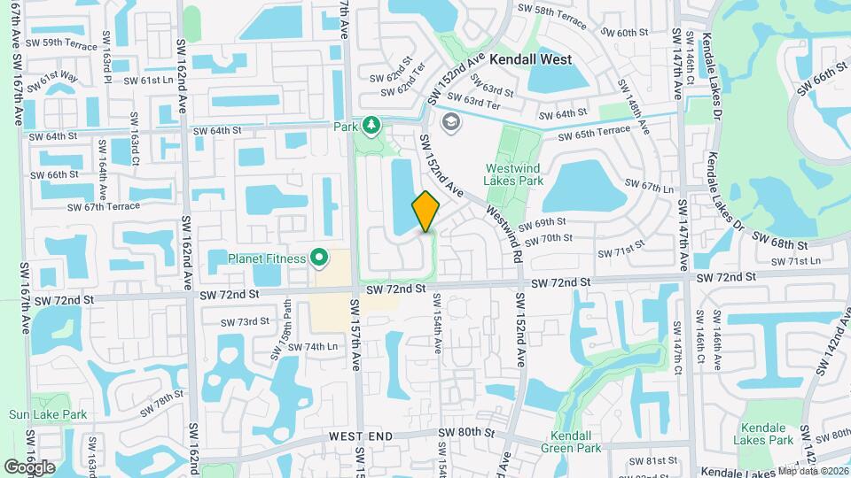 6825 SW 154th Ct Map and Location Details