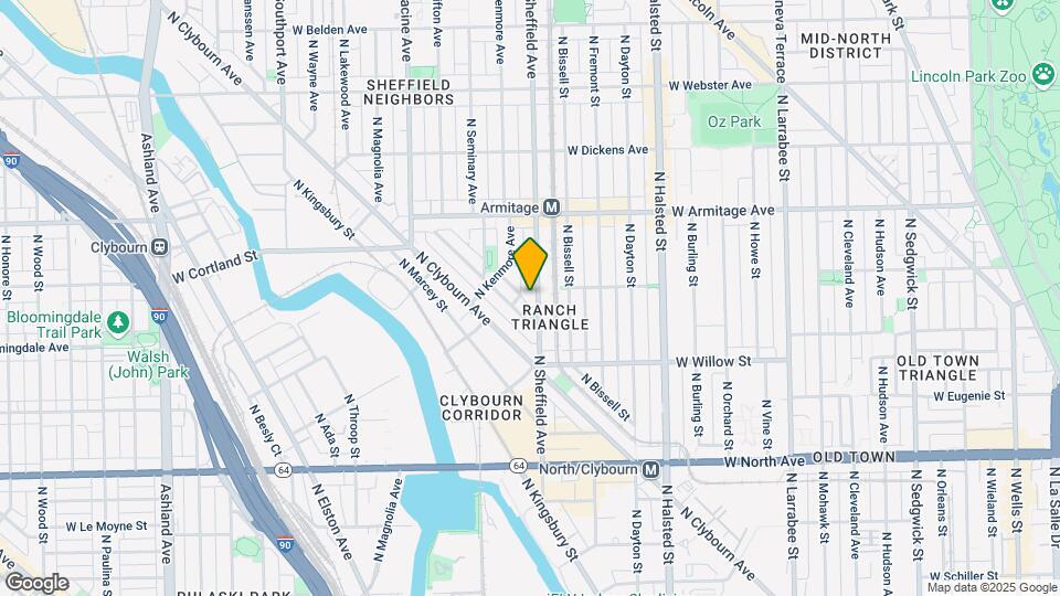 1864 N Sheffield Ave Map and Location Details