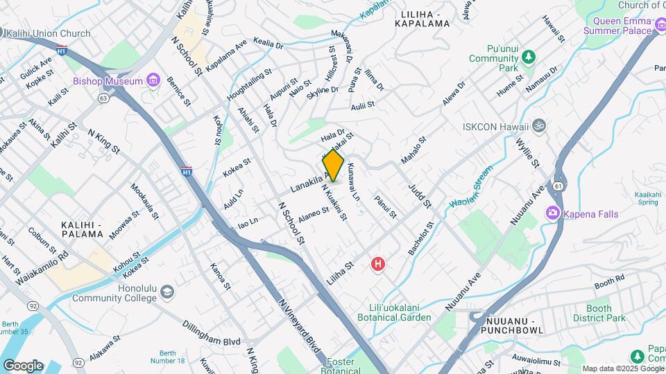 1747 Lanakila Ave Mapa y Detalles de la Ubicación