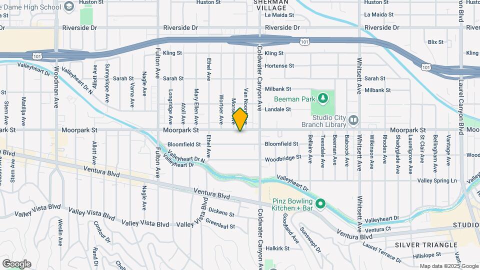 12948 Moorpark St. Studio City, Map and Location Details