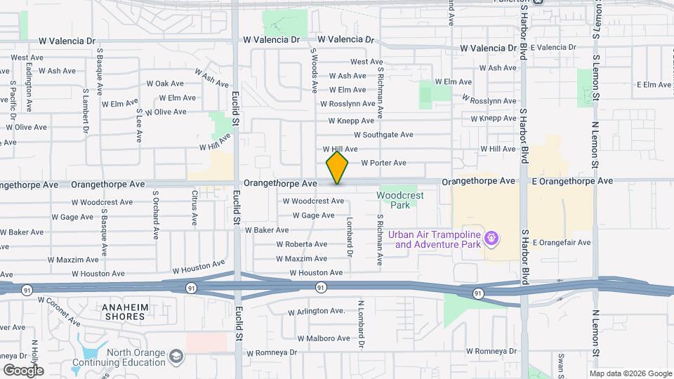 612 W Orangethorpe Ave Mapa y Detalles de la Ubicación