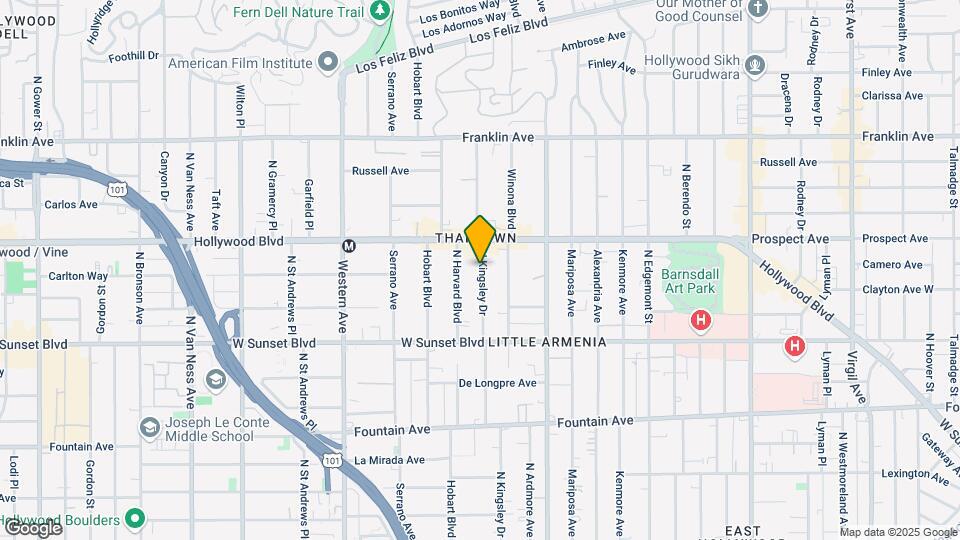 1627 N Kingsley Dr Mapa y Detalles de la Ubicación