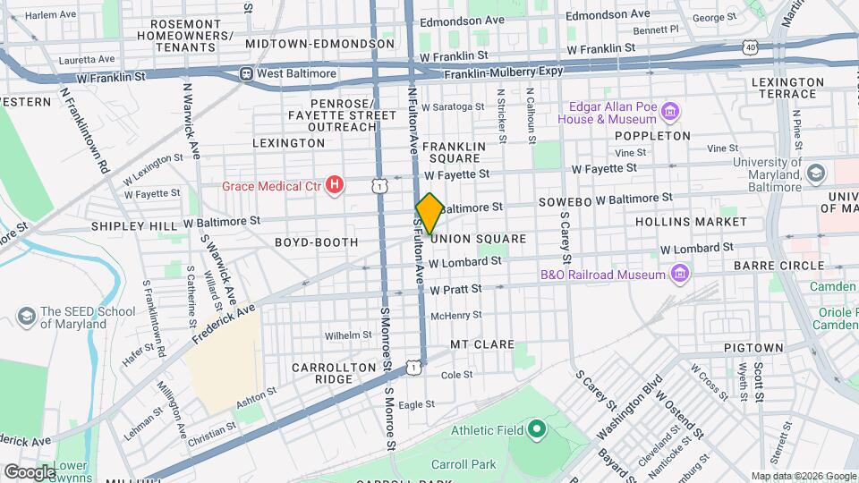 1725 Hollins St Mapa y Detalles de la Ubicación