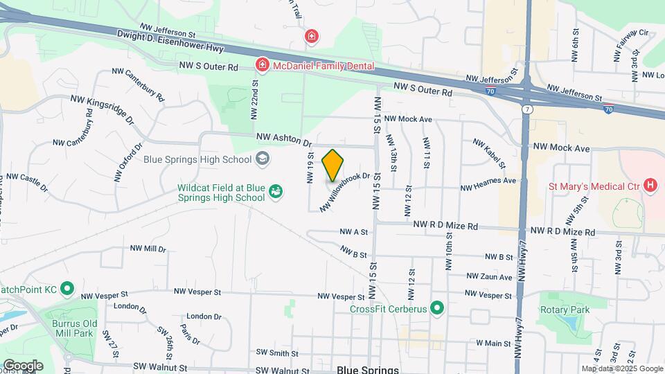 1707 NW Willowbrook Dr Map and Location Details