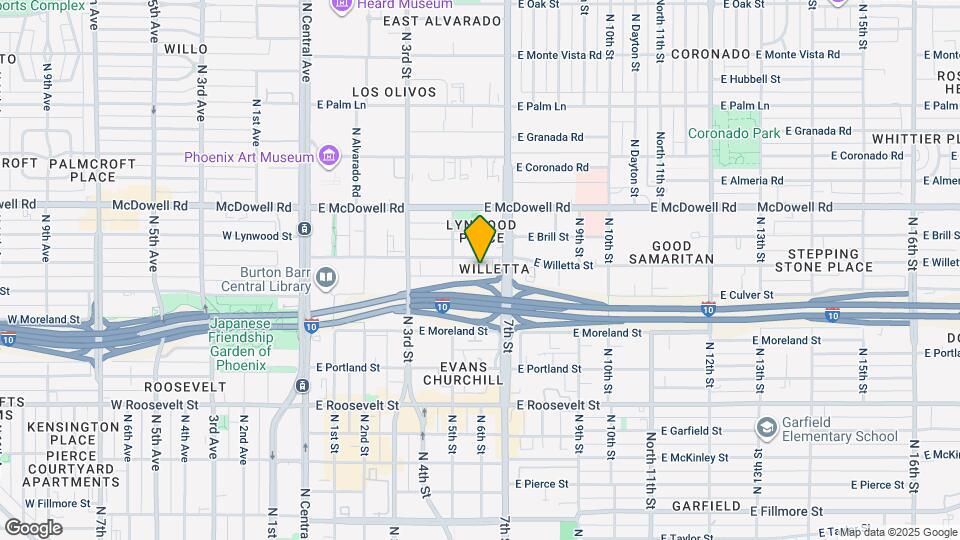 525 E Willetta St Mapa y Detalles de la Ubicación