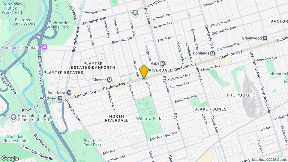 555 Danforth Ave Map and Location Details