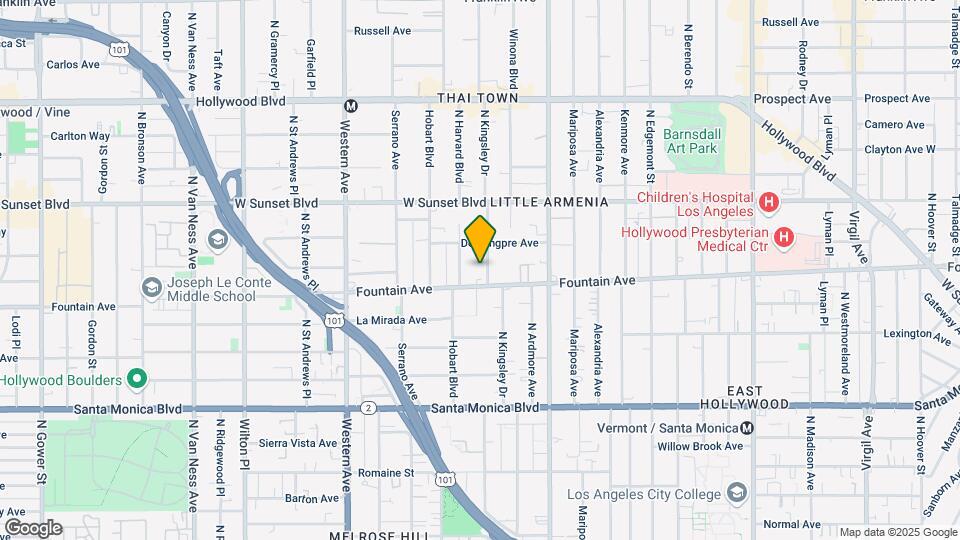 1321 N Kingsley Dr Mapa y Detalles de la Ubicación