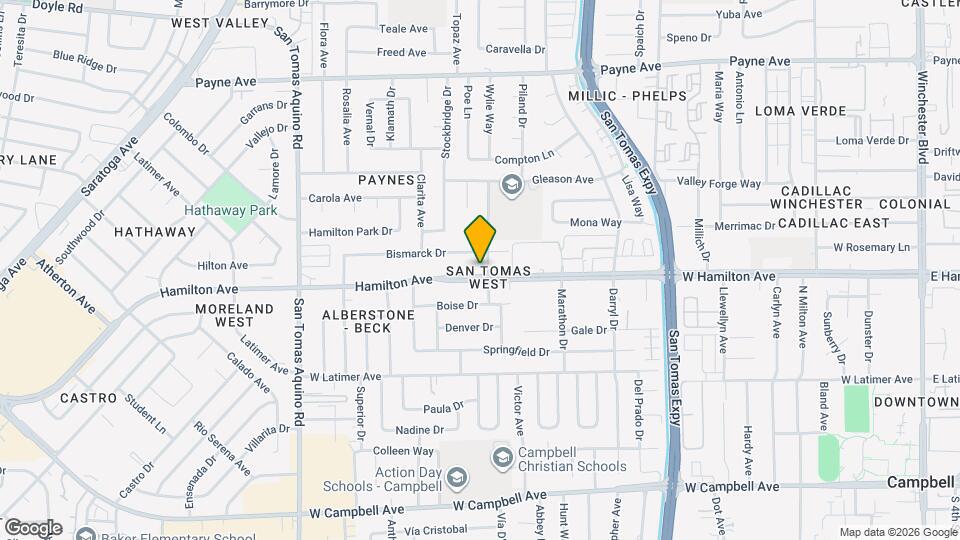 1089 W Hamilton Ave, Unit campbell Map and Location Details