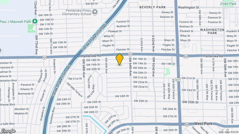 6445 SW 20th St Map and Location Details