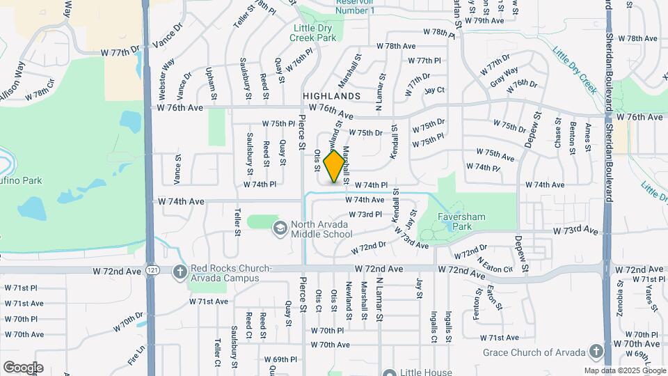 6580 W 74th Pl Map and Location Details