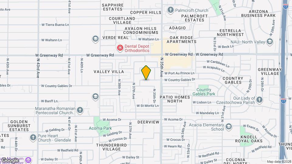 3601 W Country Gables Dr Map and Location Details