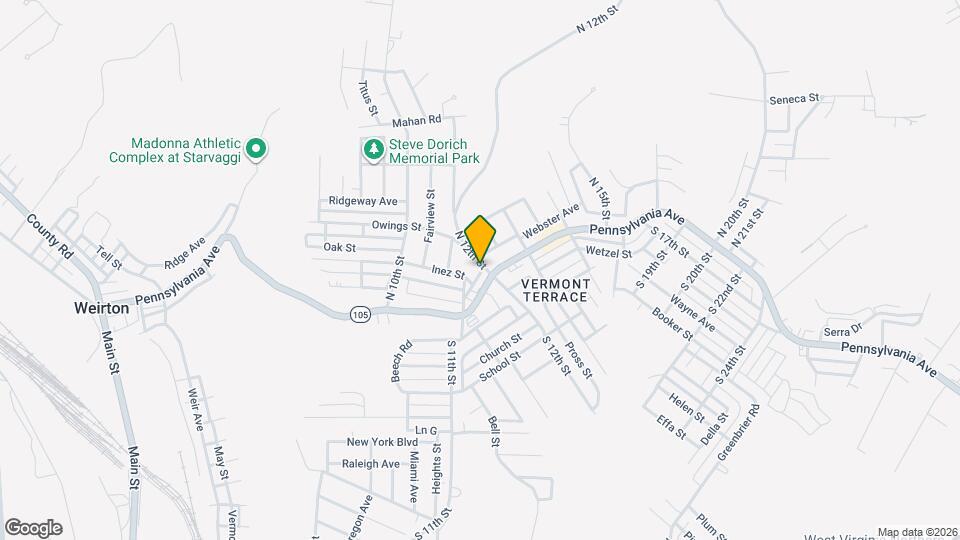 105 N 12th St, Unit #2 Map and Location Details