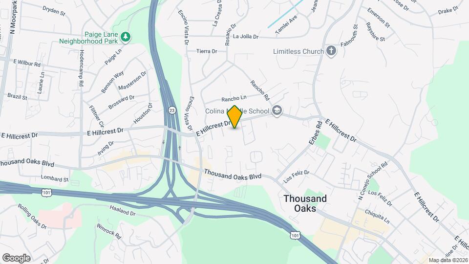 1340 E Hillcrest Dr Map and Location Details