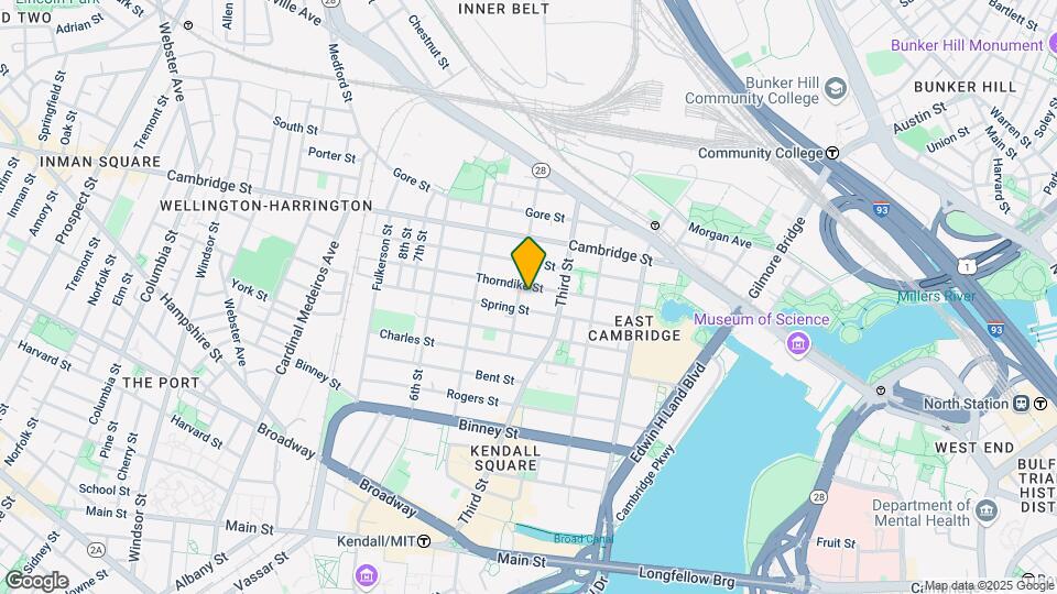 76 Thorndike St, Unit 2 Map and Location Details