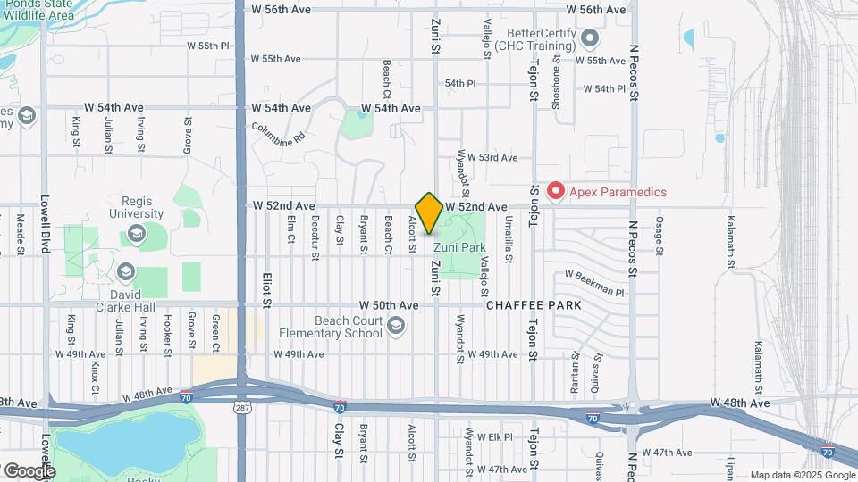 5129 Zuni St Map and Location Details