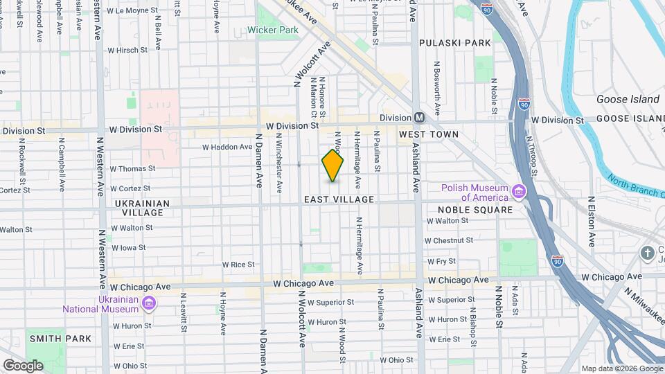 1022 N Wood St Map and Location Details