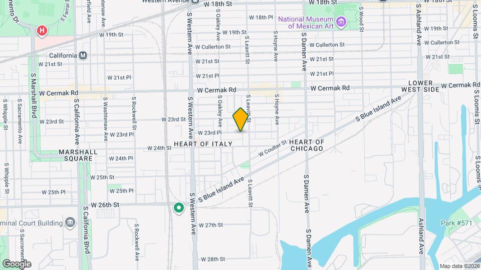 2217 W 23rd Pl Mapa y Detalles de la Ubicación