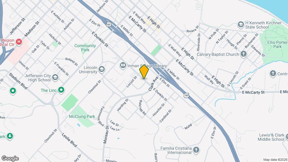 1122 E Dunklin St Map and Location Details