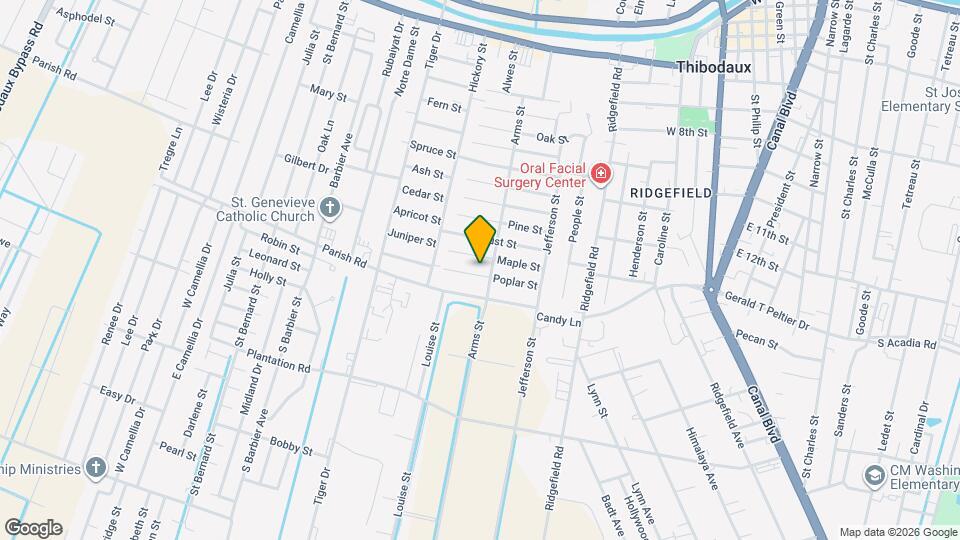 601 Poplar St Map and Location Details