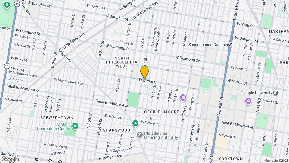 2032 W Berks St Map and Location Details