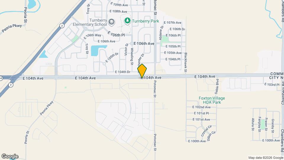 13561 E 103rd Pl Mapa y Detalles de la Ubicación