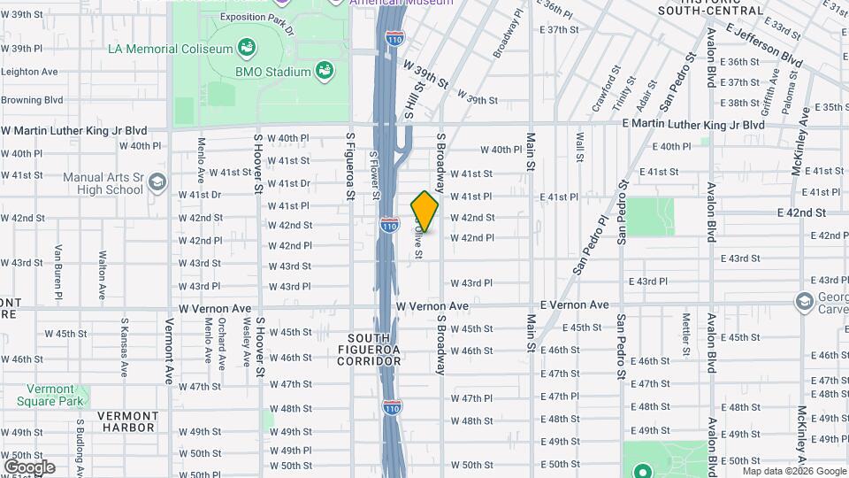 4232 S Olive St Map and Location Details