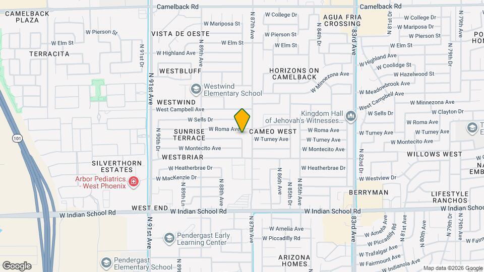 8712 W Turney Ave Mapa y Detalles de la Ubicación