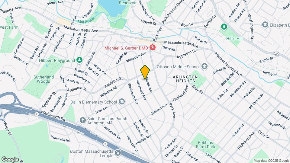 65 Hillside Ave, Unit 1 Map and Location Details