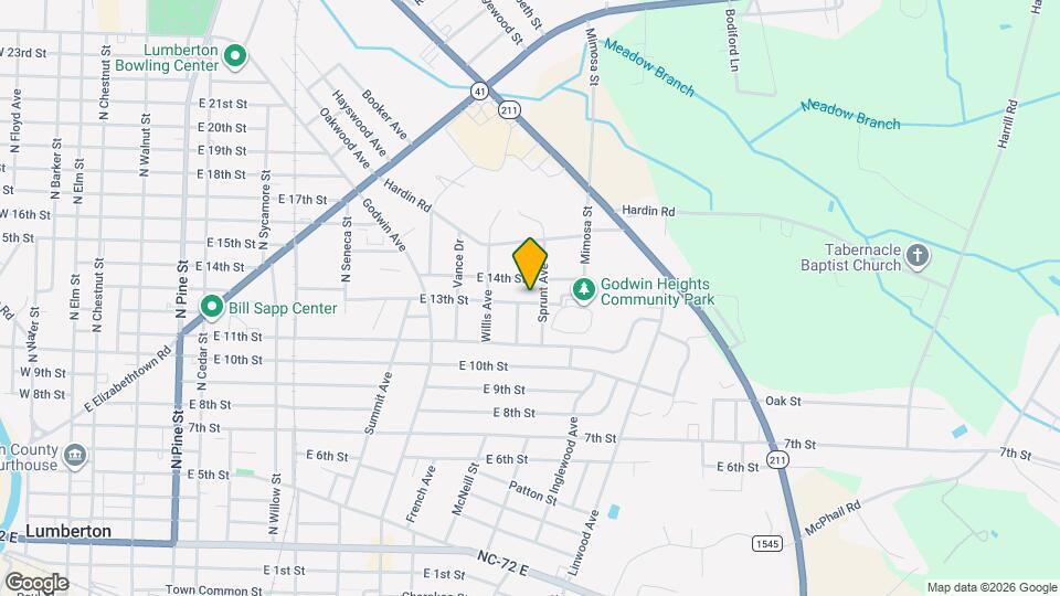 1305 E 13th St Map and Location Details